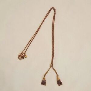J. Crew Gold Tone Tassel Necklace with extension 25"
